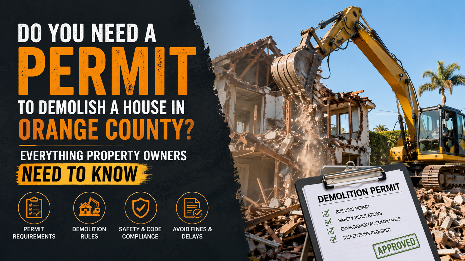 Do You Need a Permit to Demolish a House in Orange County? Everything Property Owners Need to Know